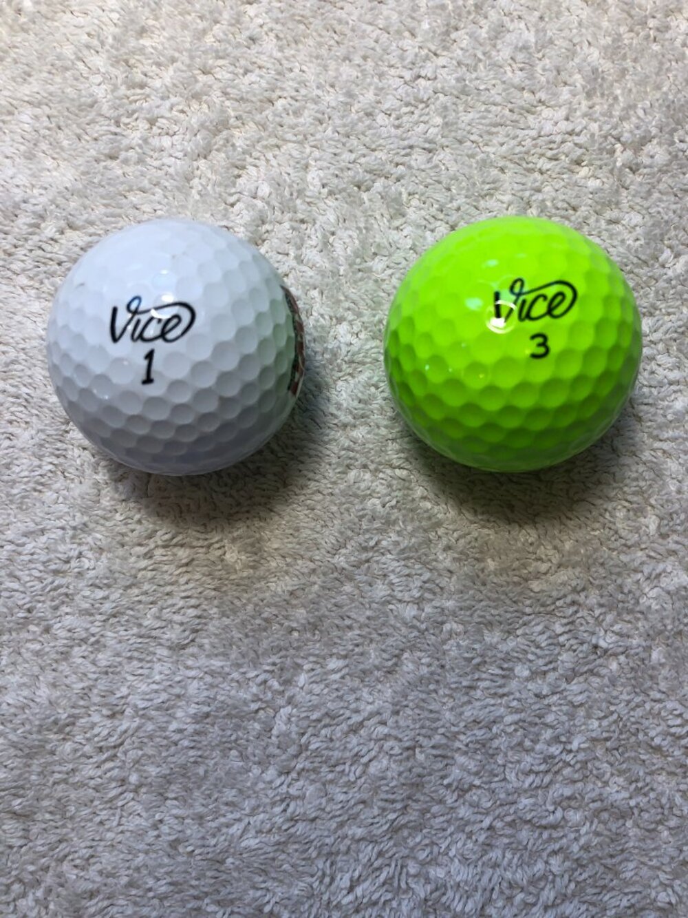 2 Vice Golf Balls Pro Air Neon Lime Drive White Used Mixed Models